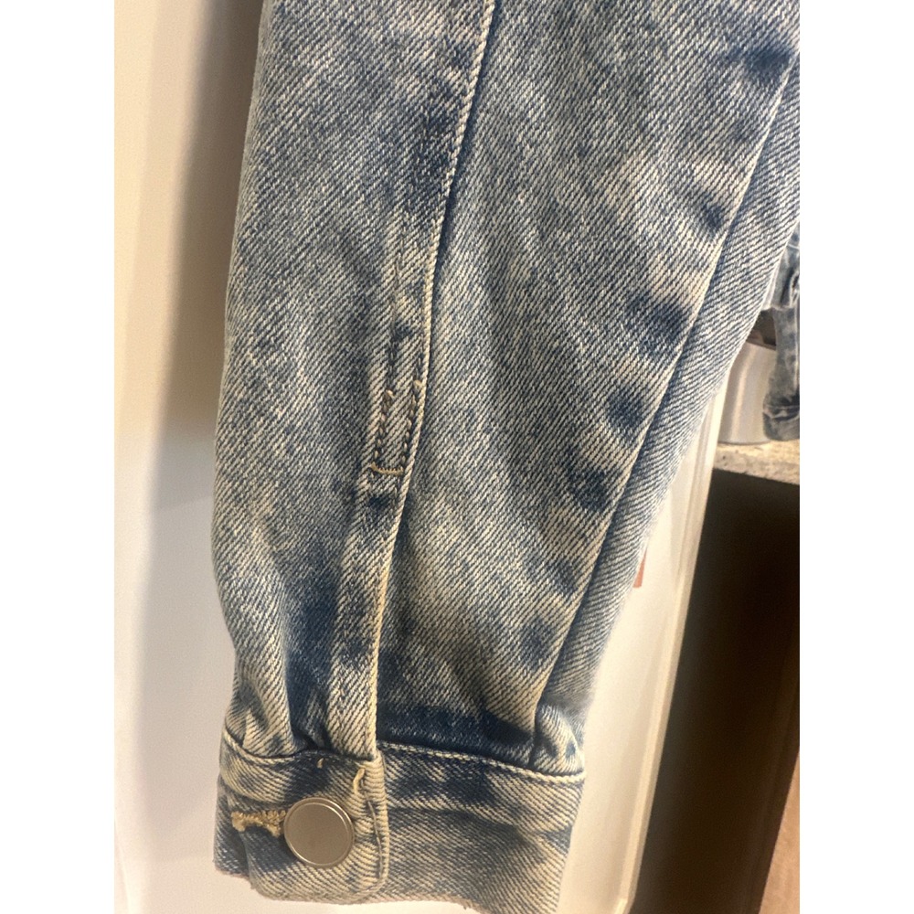 Alivia Ford Womens Distressed Acid Wash Denim boho Jacket Blue Size Medium read - Picture 8 of 10